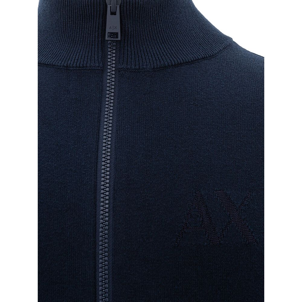 Armani Exchange Blue Cotton Sweater by Armani Exchange