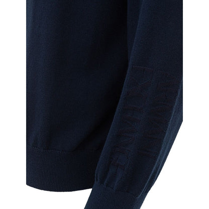 Armani Exchange Blue Cotton Sweater by Armani Exchange
