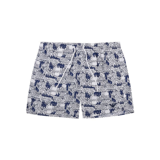 Short de bain élégant en polyester blanc Emporio Armani