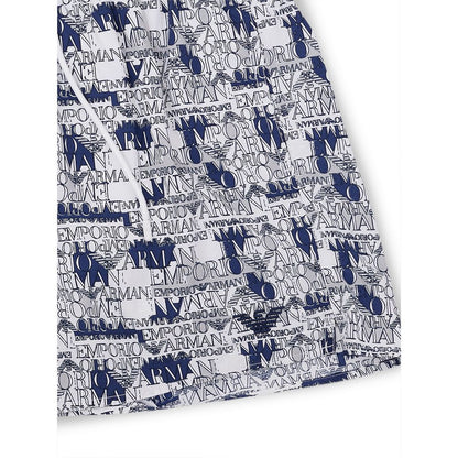 Short de bain élégant en polyester blanc Emporio Armani