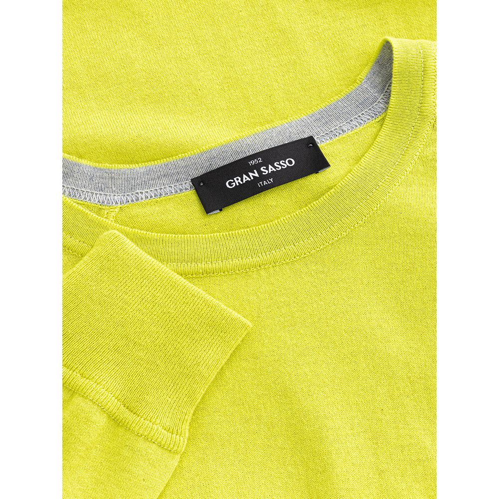 Gran Sasso Sunny Yellow Italian Cotton Sweater by Gran Sasso