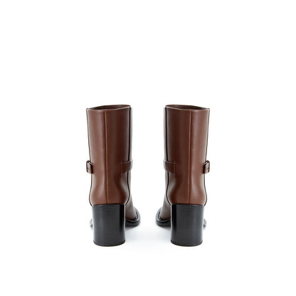 Botte en cuir marron Burberry