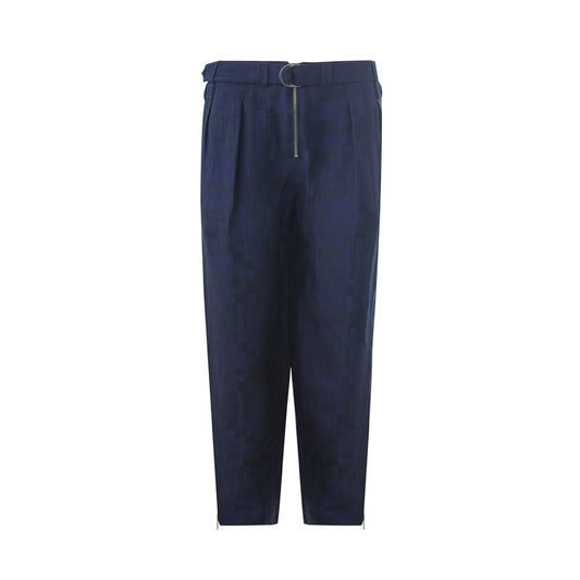 Emporio Armani Blue Linen Pant by Emporio Armani