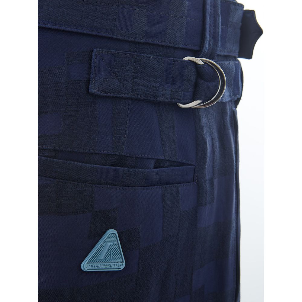 Emporio Armani Blue Linen Pant by Emporio Armani