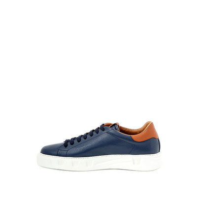 Roberto Cavalli Blue Leather Sneaker by Roberto Cavalli