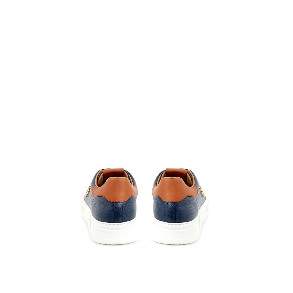 Roberto Cavalli Blue Leather Sneaker by Roberto Cavalli