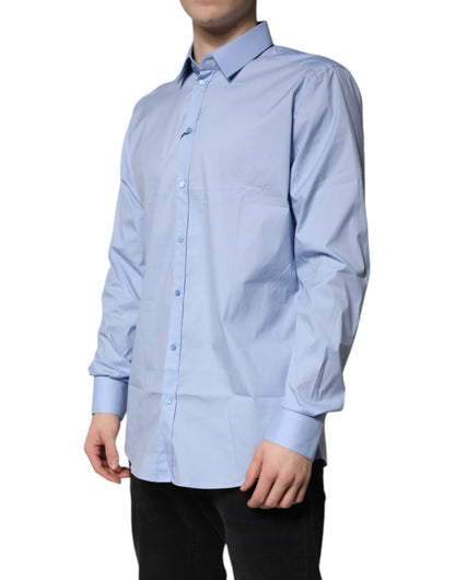 Dolce & Gabbana Light Blue Cotton GOLD Dress Formal Shirt by Dolce & Gabbana