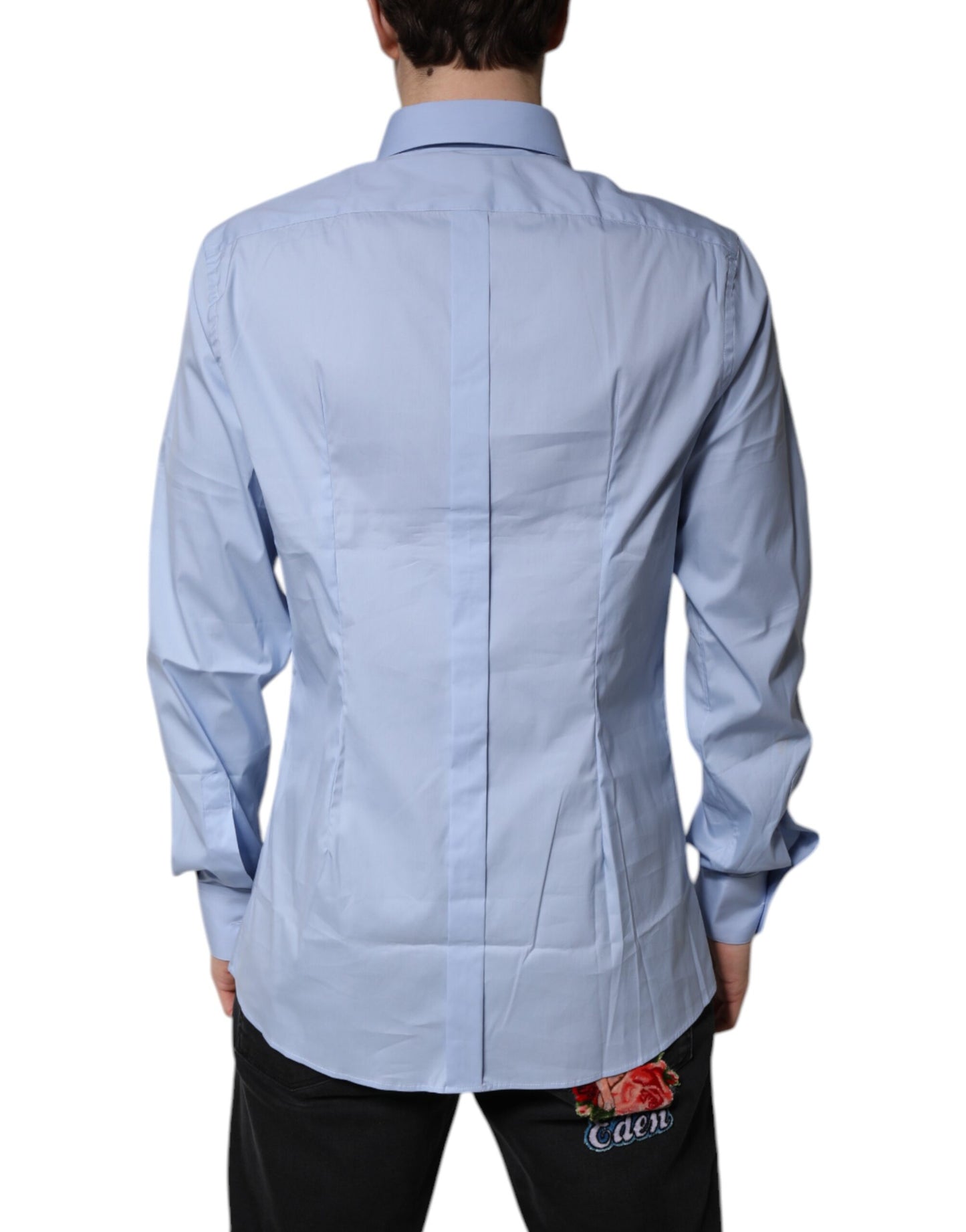 Dolce & Gabbana Light Blue Cotton GOLD Dress Formal Shirt by Dolce & Gabbana