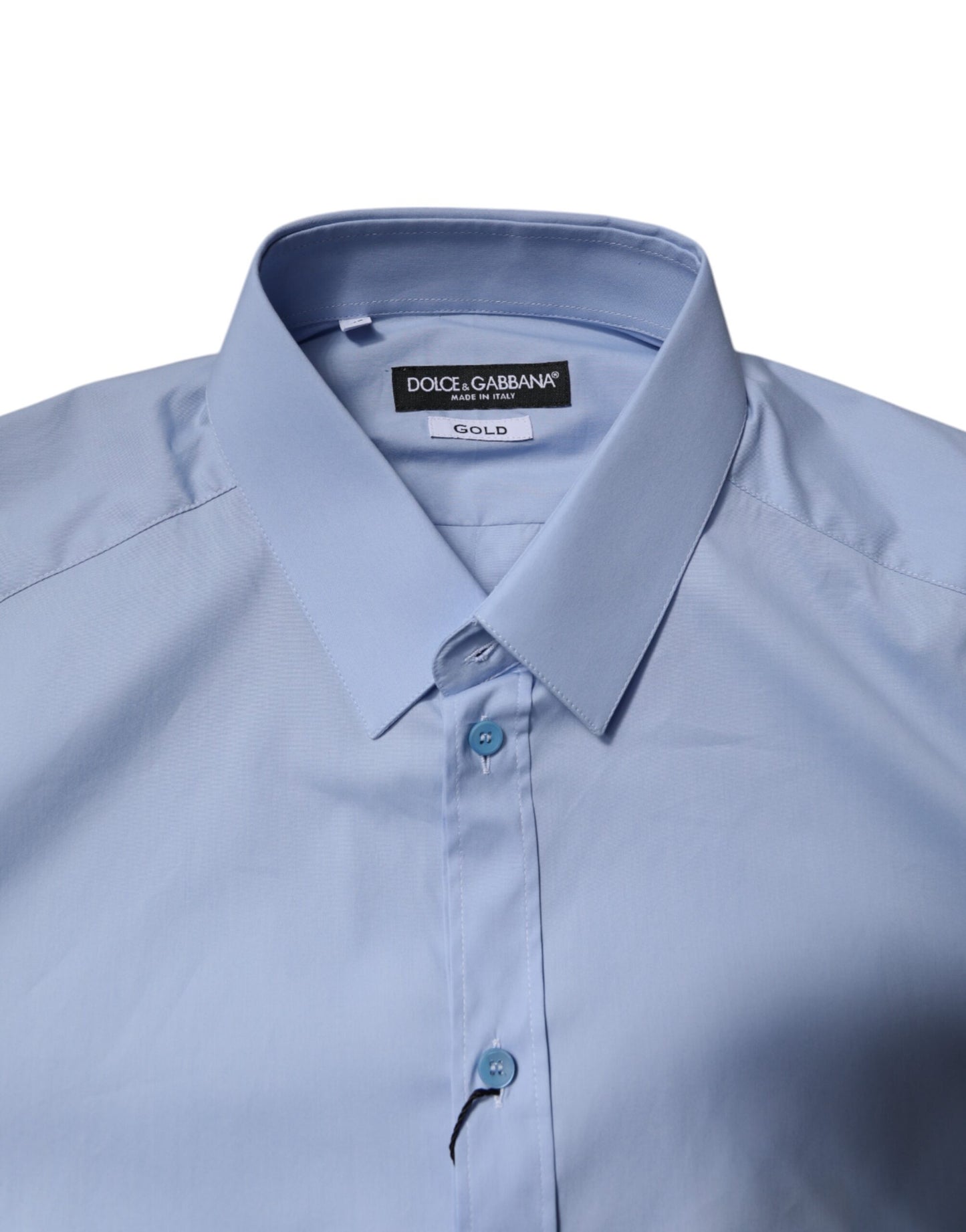 Dolce & Gabbana Light Blue Cotton GOLD Dress Formal Shirt by Dolce & Gabbana