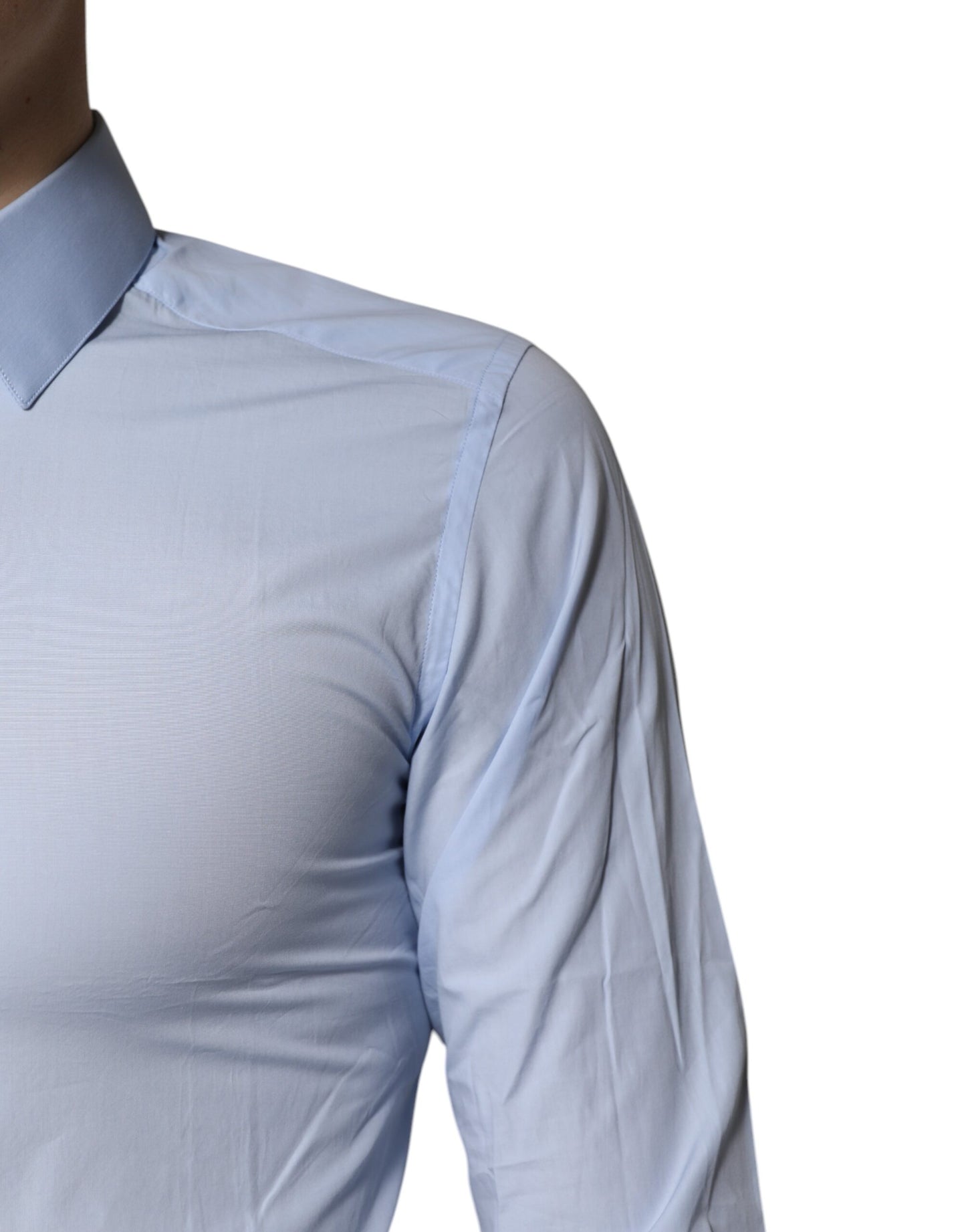 Dolce & Gabbana Light Blue Cotton GOLD Dress Formal Shirt by Dolce & Gabbana