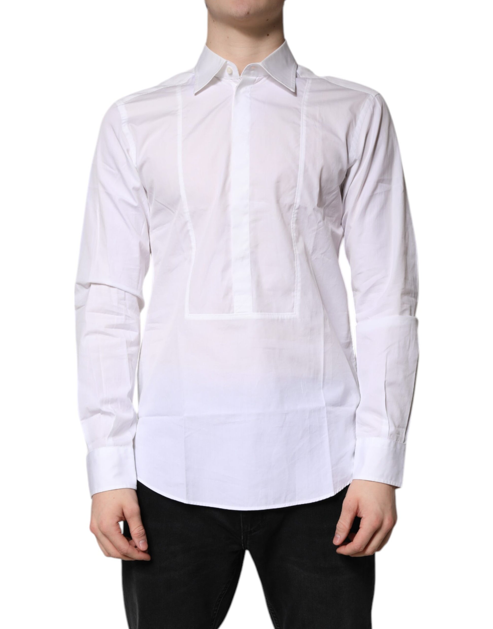 Dolce & Gabbana White Cotton Collared Dress Formal Shirt by Dolce & Gabbana