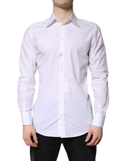 Dolce & Gabbana White Cotton GOLD Dress Formal Shirt by Dolce & Gabbana