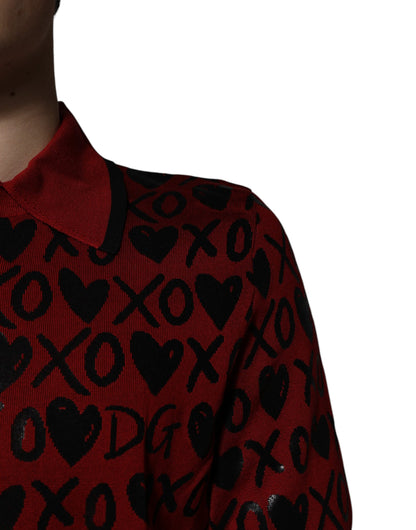 Polo à col en coton rouge Dolce &amp; Gabbana XOXO