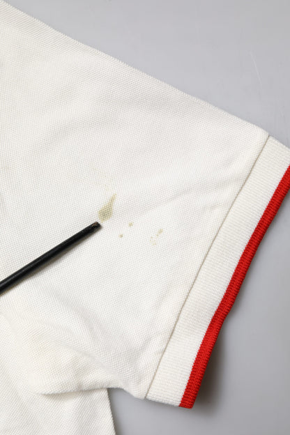 Polo Dolce &amp; Gabbana en coton blanc avec logo et col pour homme