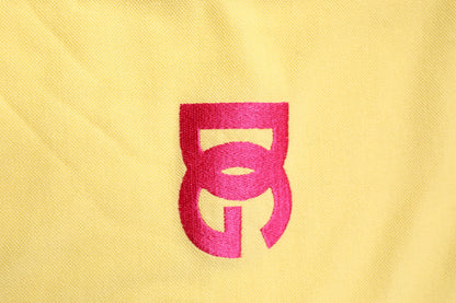 Polo à col et logo en coton jaune Dolce &amp; Gabbana