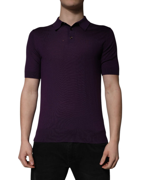Polo à col en cachemire violet Dolce &amp; Gabbana