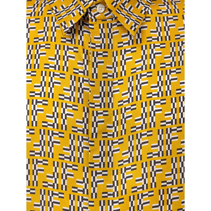 Chemise en soie jaune Fendi