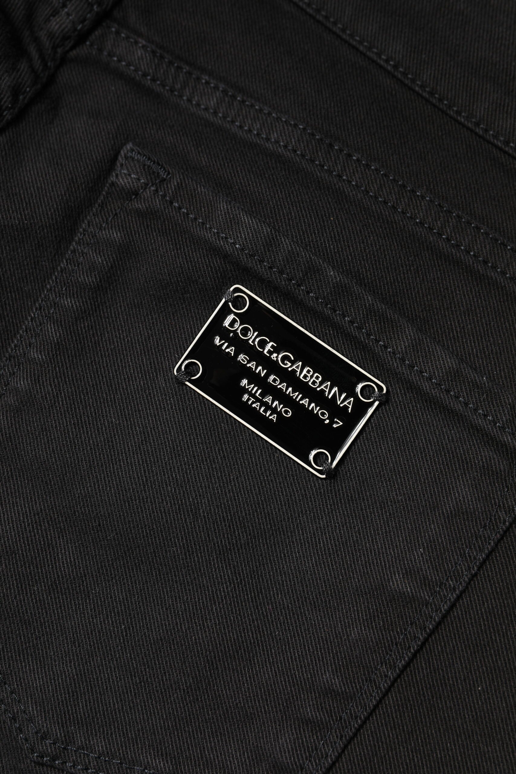 Dolce & Gabbana Black Cotton Mid Waisted Skinny Denim Jeans by Dolce & Gabbana