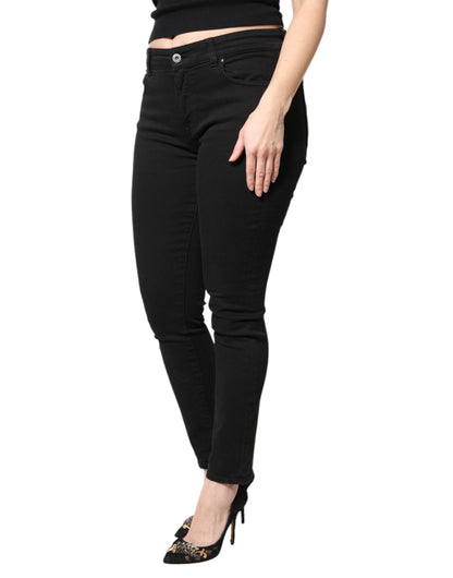 Dolce & Gabbana Black Cotton Mid Waisted Skinny Denim Jeans by Dolce & Gabbana