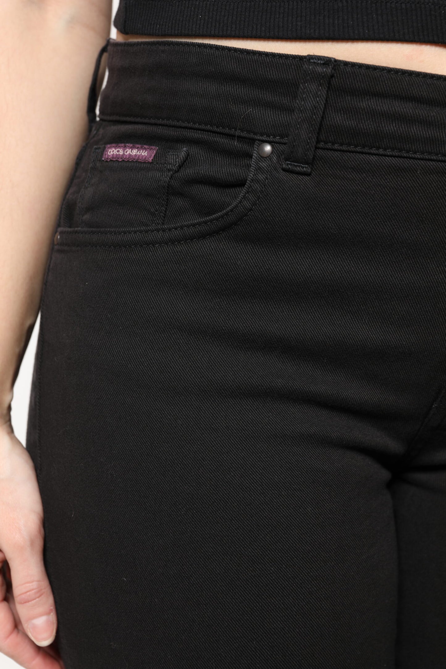 Dolce & Gabbana Black Cotton Mid Waisted Skinny Denim Jeans by Dolce & Gabbana