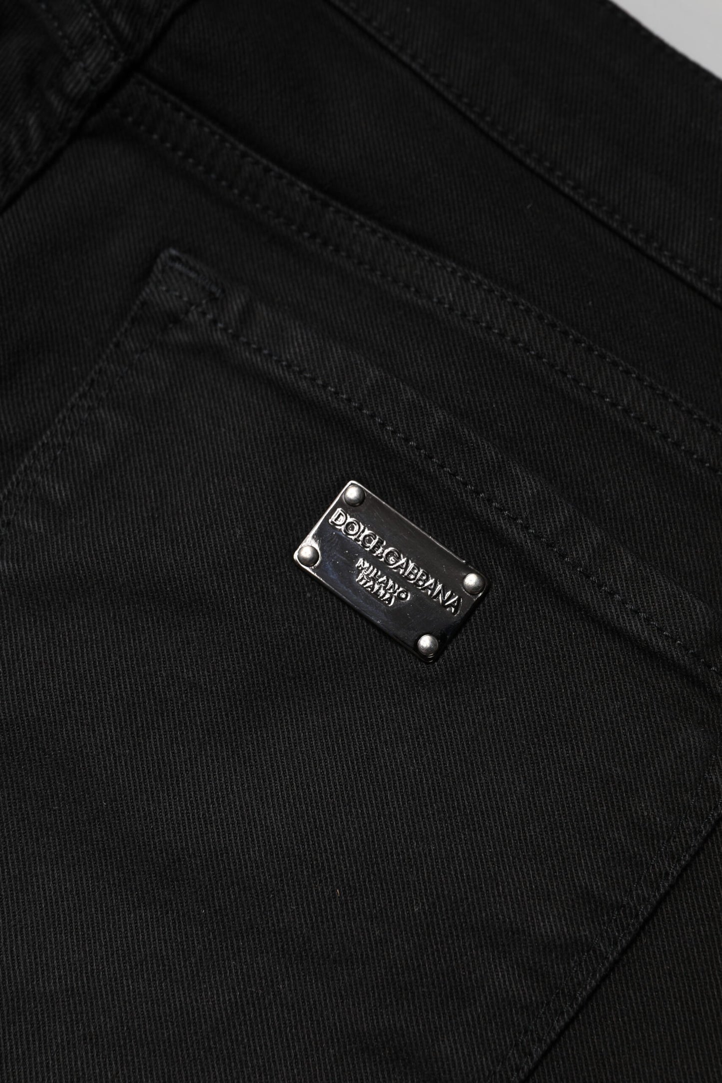 Dolce & Gabbana Black Cotton Mid Waisted Skinny Denim Jeans by Dolce & Gabbana