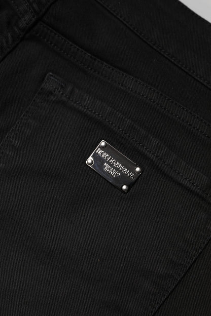 Dolce & Gabbana Black Cotton Mid Waisted Skinny Denim Jeans by Dolce & Gabbana