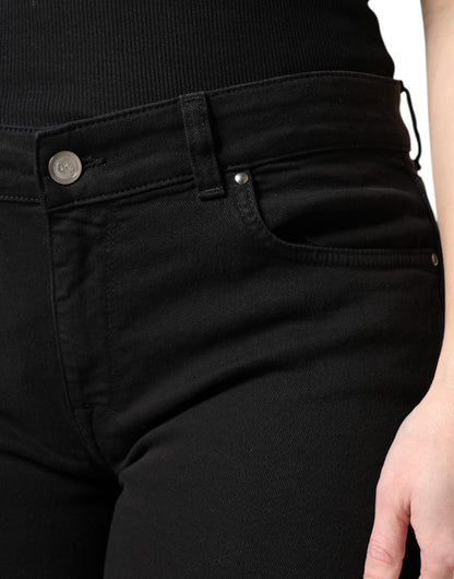 Dolce & Gabbana Black Cotton Mid Waisted Skinny Denim Jeans by Dolce & Gabbana