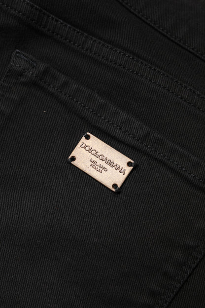 Dolce & Gabbana Black Cotton Mid Waisted Skinny Denim Jeans by Dolce & Gabbana