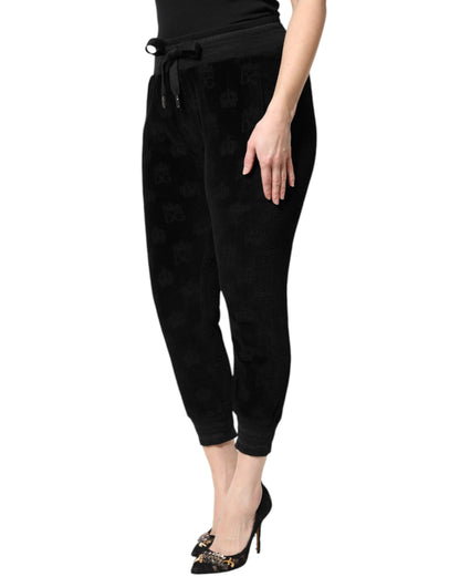 Dolce & Gabbana Black All-Over DG Logo Print Jogger Pants by Dolce & Gabbana