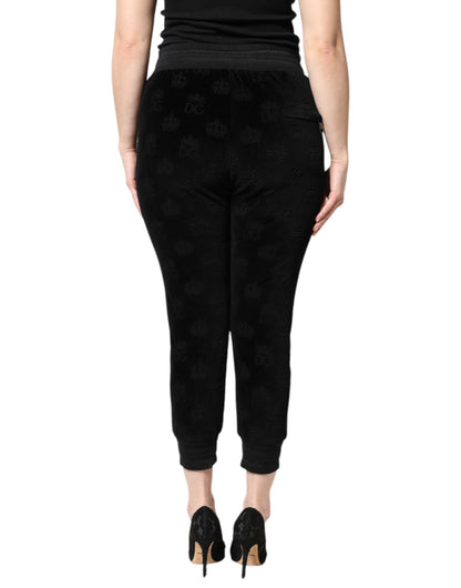 Dolce & Gabbana Black All-Over DG Logo Print Jogger Pants by Dolce & Gabbana