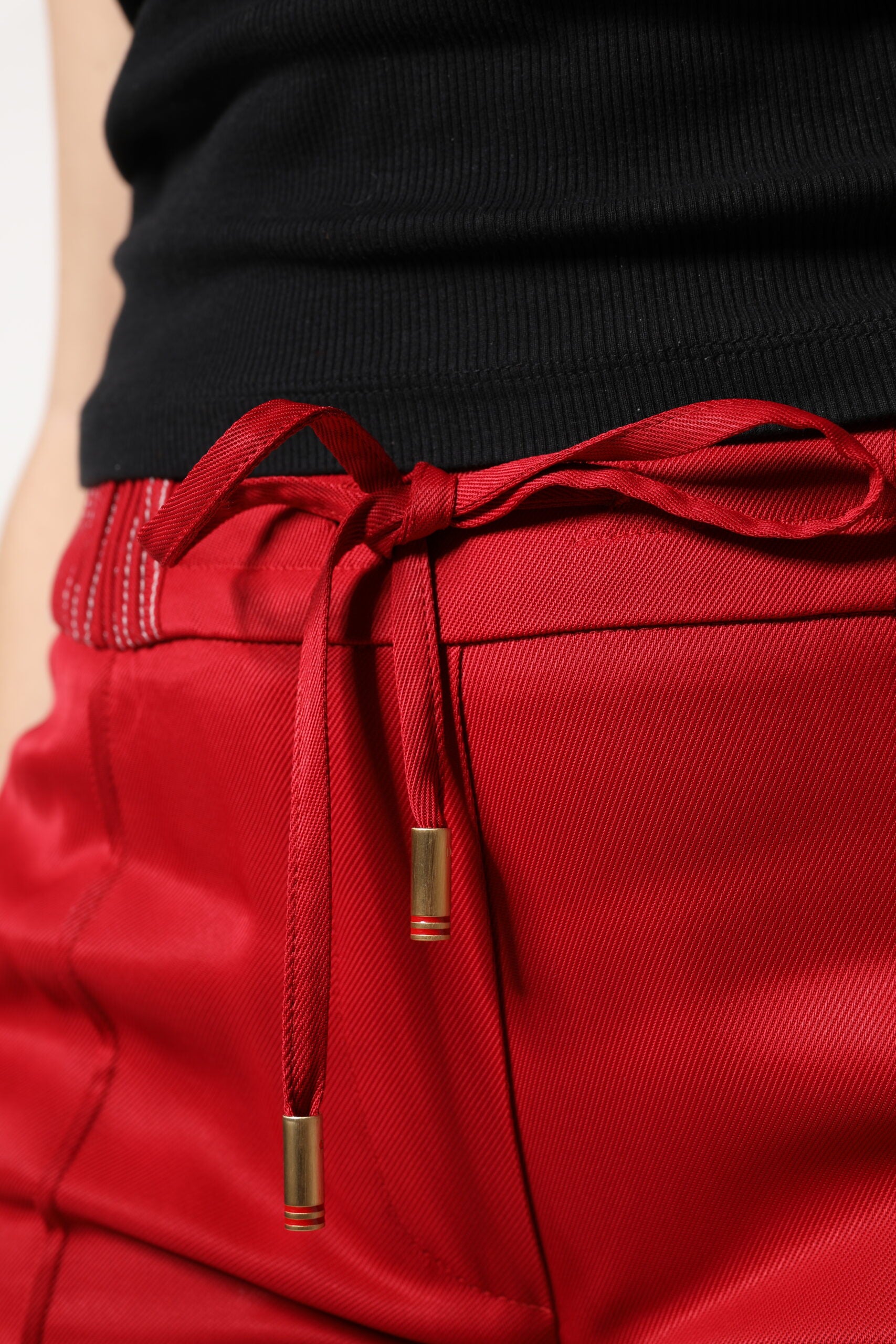 Dolce & Gabbana Red Viscose Straight Fit Pants by Dolce & Gabbana