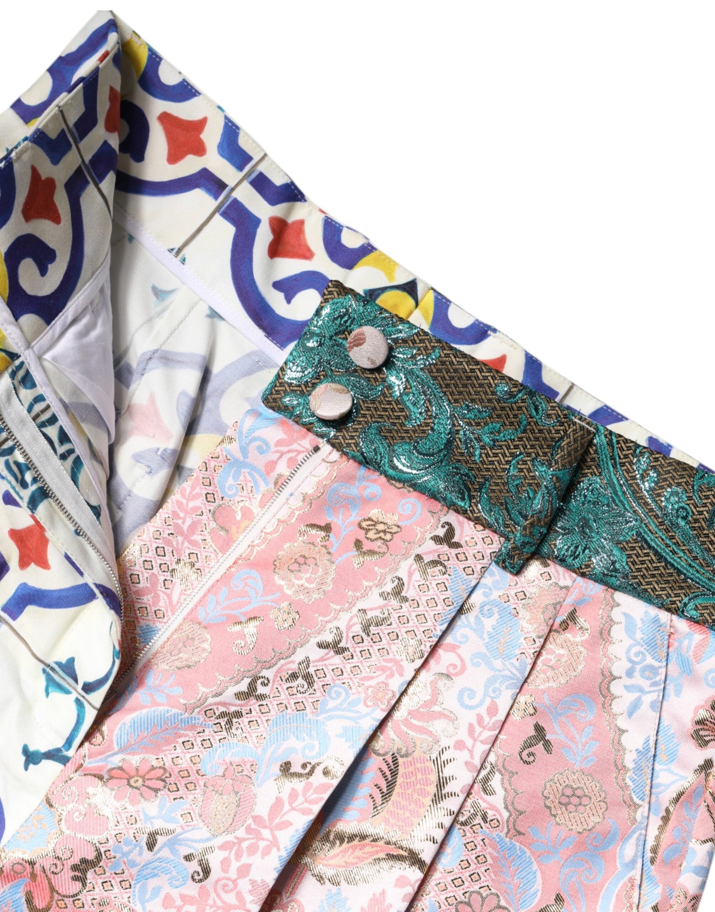 Dolce &amp; Gabbana Multicolor Cotton Patchwork Hot Pants Shorts