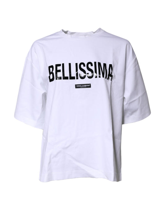 T-shirt ras du cou en coton blanc Bellissima de Dolce &amp; Gabbana
