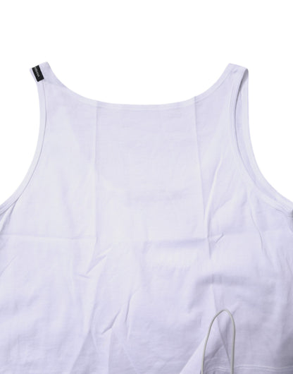 Dolce & Gabbana White Cotton Sleeveless Round Neck Tank Top by Dolce & Gabbana