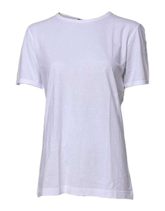T-shirt blanc à manches courtes et col rond Dolce &amp; Gabbana