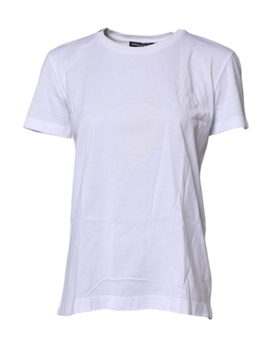 T-shirt blanc à manches courtes et col rond Dolce &amp; Gabbana