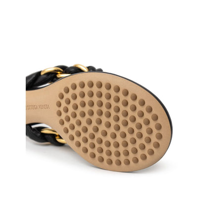 Bottega Veneta Black Leather Flip Flop Sandal