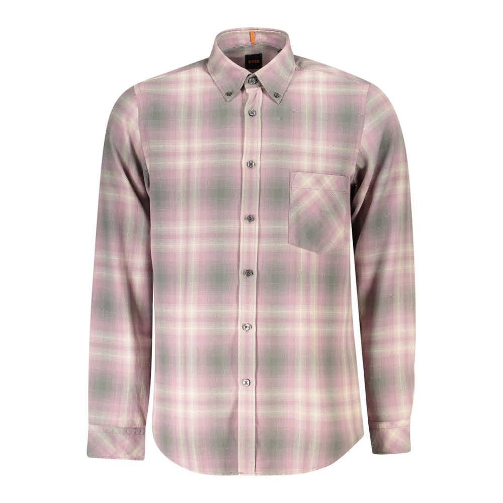 Hugo Boss Pink Cotton Men Shirt by Hugo Boss
