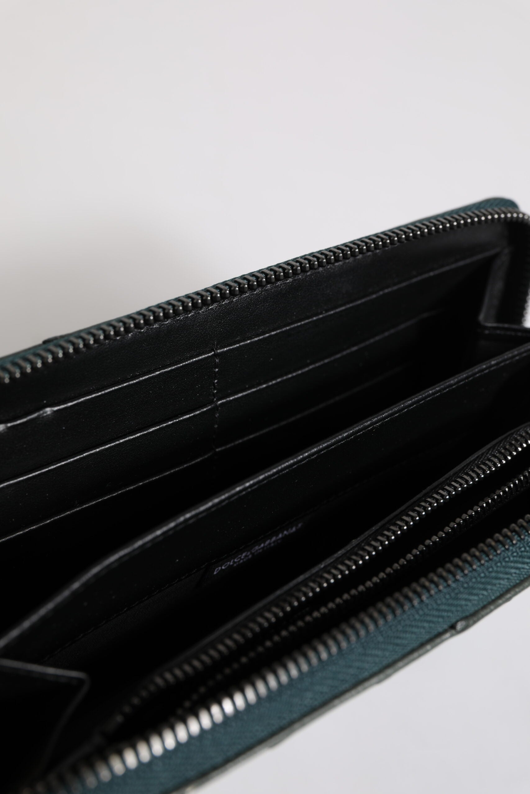 Dolce & Gabbana Green Ostrich Logo Plaque Zip Around Continental Wallet - from Dolce & Gabbana