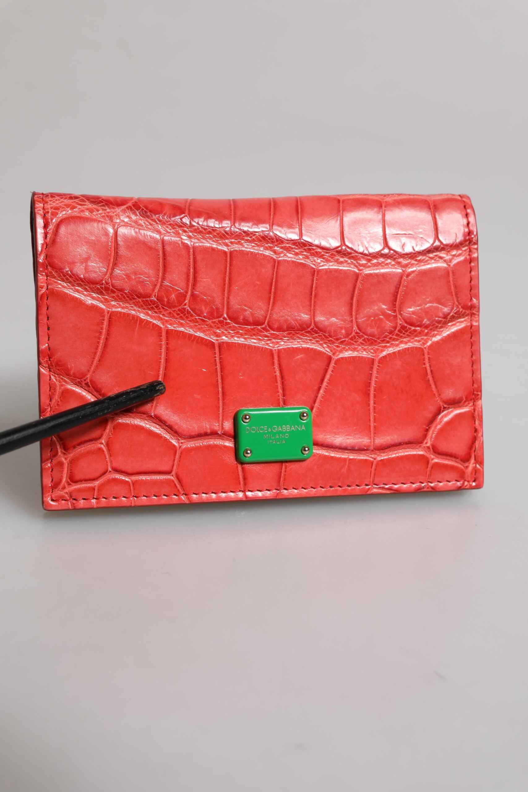 Dolce & Gabbana Kaartportemonnee Alligatorenleer - Rood by Dolce & Gabbana