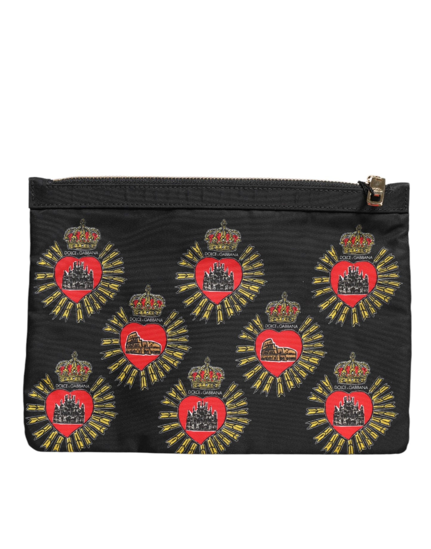 Pochette Sacred Heart en nylon noir et rouge Dolce &amp; Gabbana