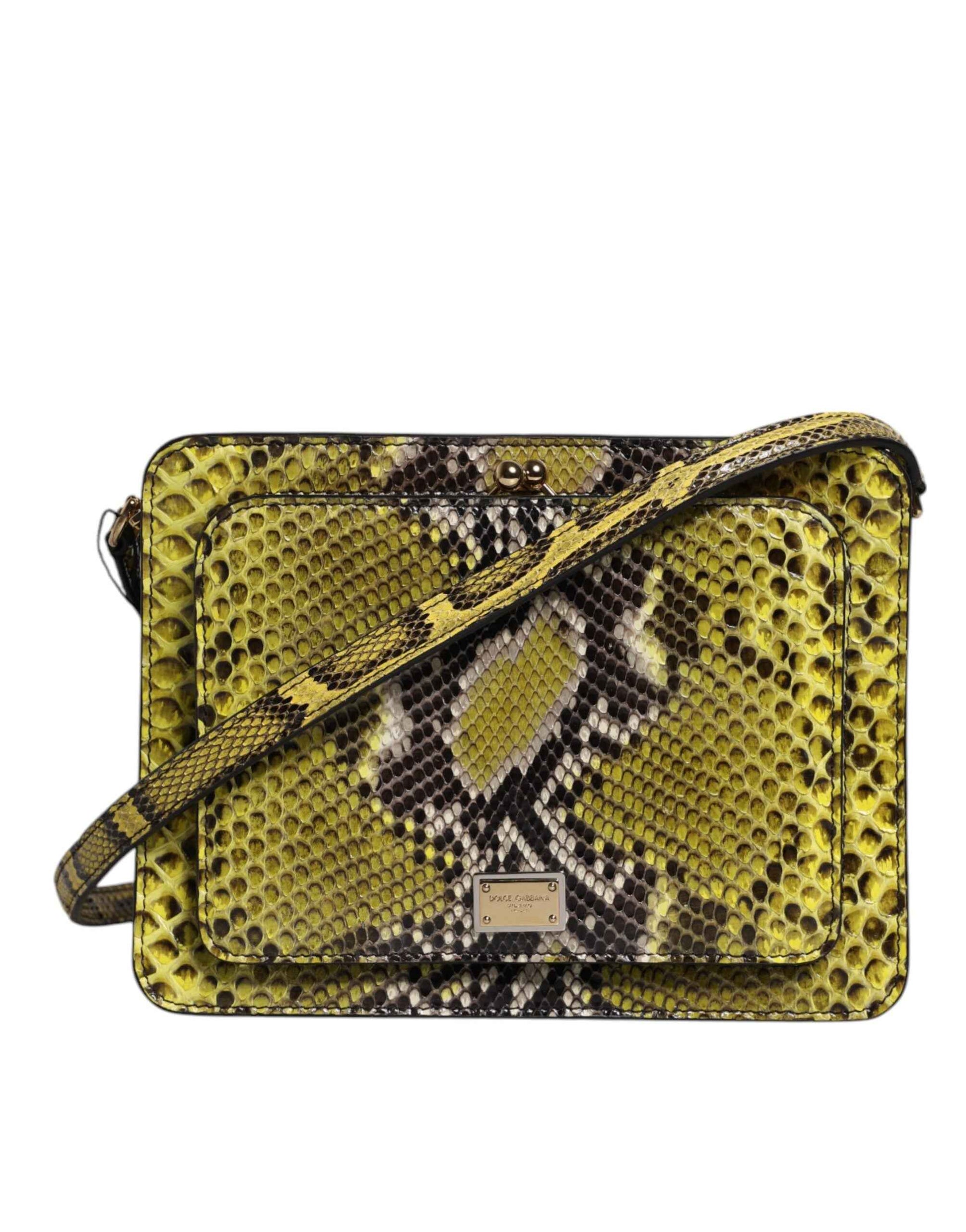 Dolce & Gabbana DG Crossbody Clutch Pythonleer Groen by Dolce & Gabbana