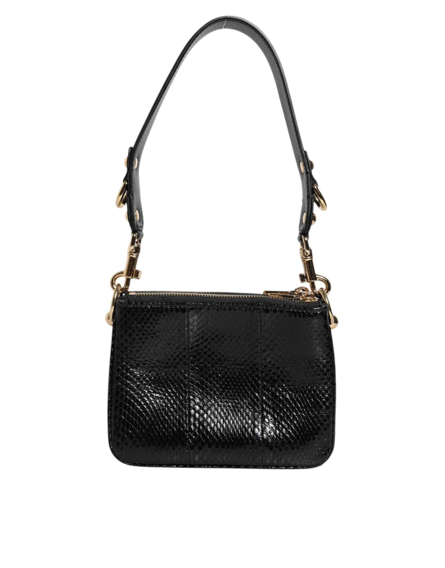 Dolce & Gabbana Lederen Schoudertas Zwart Met Goud Hardware by Dolce & Gabbana
