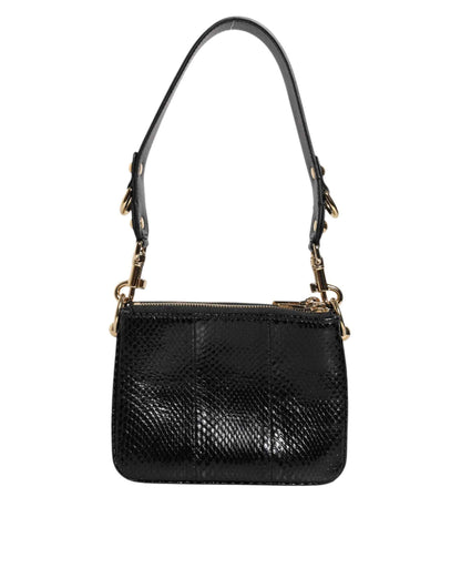 Dolce & Gabbana Lederen Schoudertas Zwart Met Goud Hardware by Dolce & Gabbana