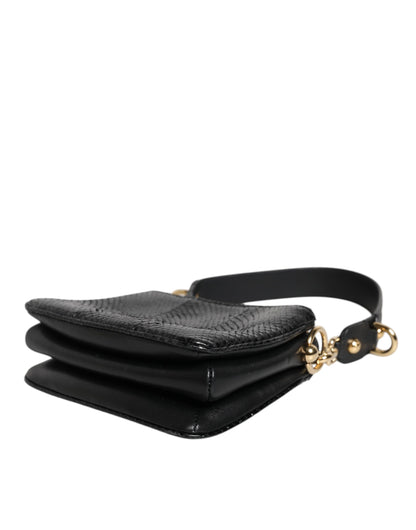 Dolce & Gabbana Lederen Schoudertas Zwart Met Goud Hardware