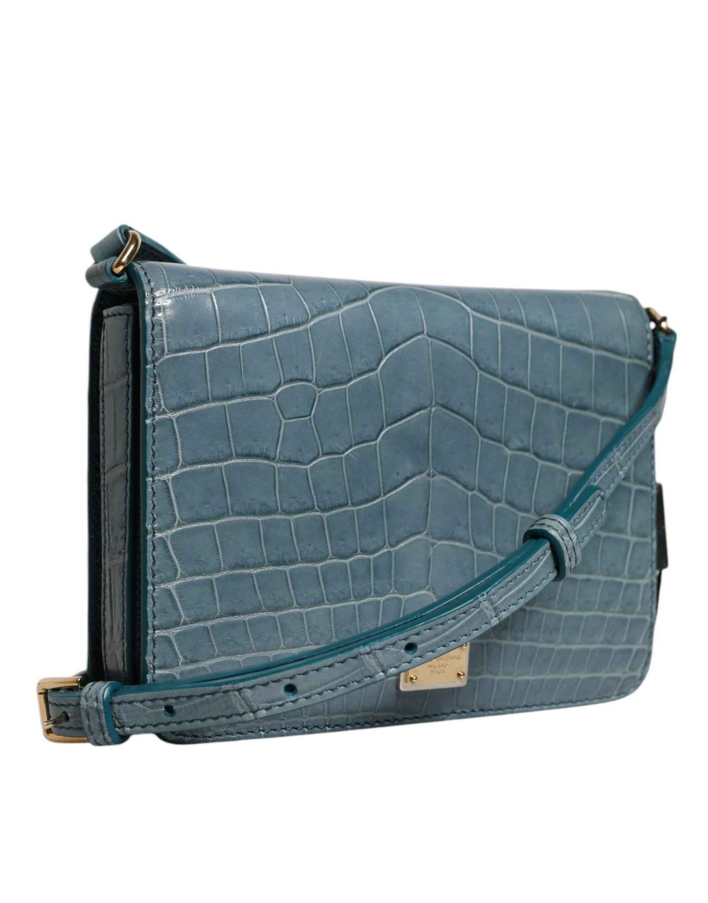 Dolce & Gabbana Crossbodytas Krokodillenleer Groen Goud by Dolce & Gabbana