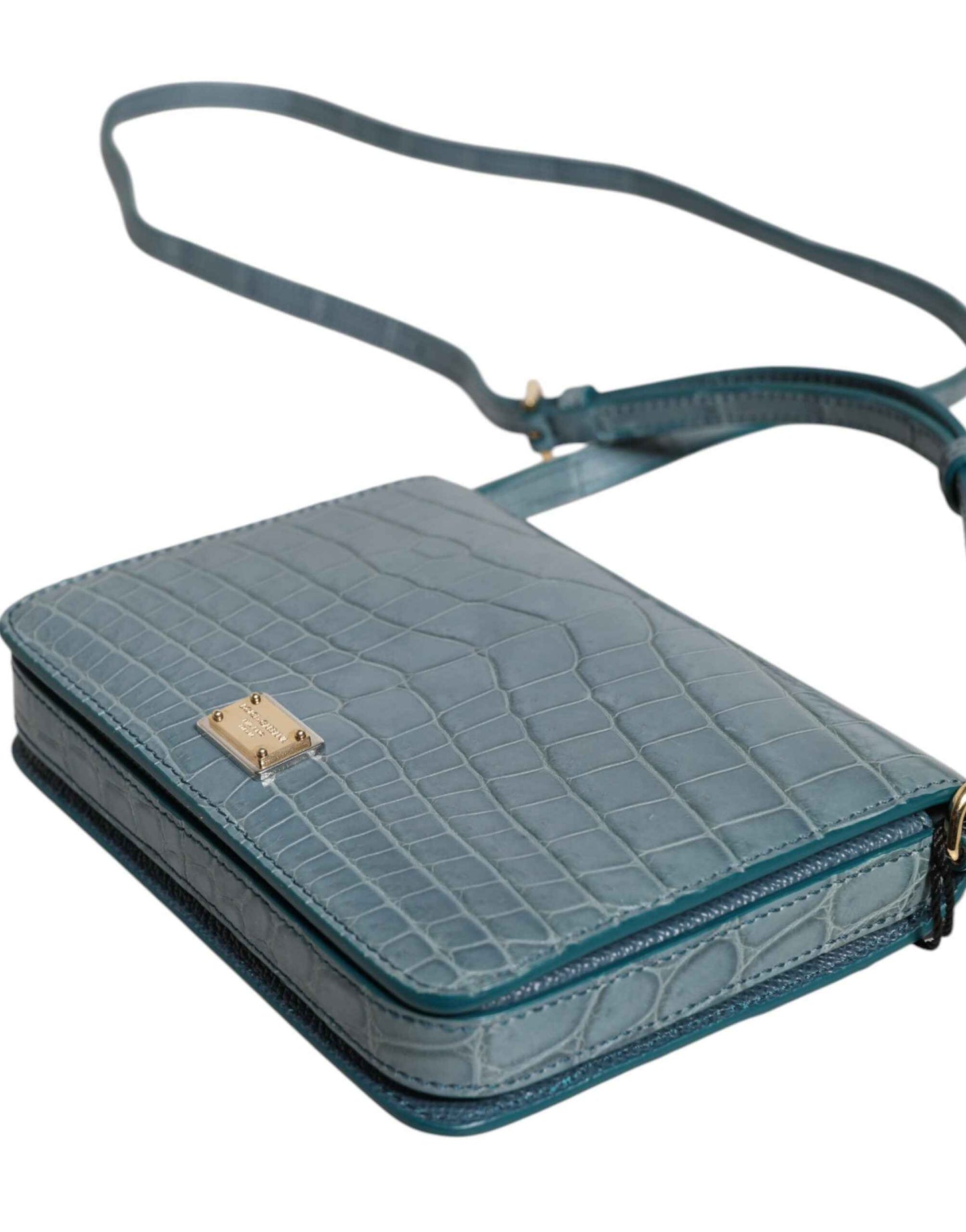 Dolce & Gabbana Crossbodytas Krokodillenleer Groen Goud by Dolce & Gabbana