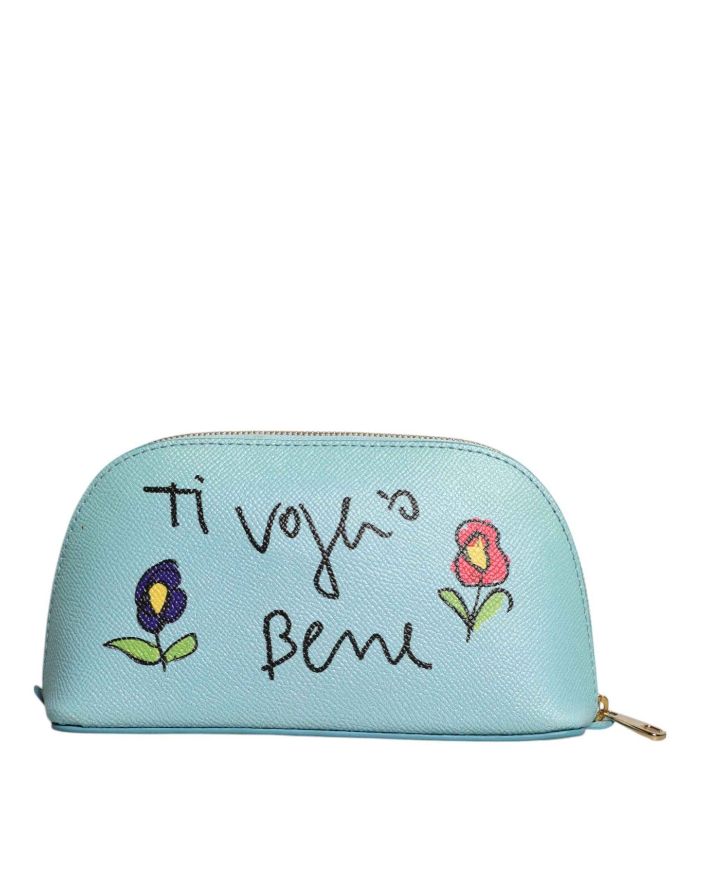 Dolce Gabbana Clutch Pouch Borse Lederen Lichtblauw 19 cm by Dolce & Gabbana