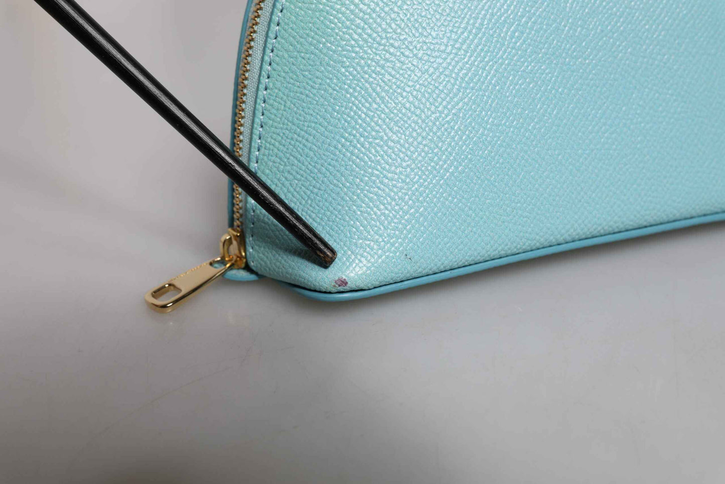 Dolce Gabbana Clutch Pouch Borse Lederen Lichtblauw 19 cm by Dolce & Gabbana