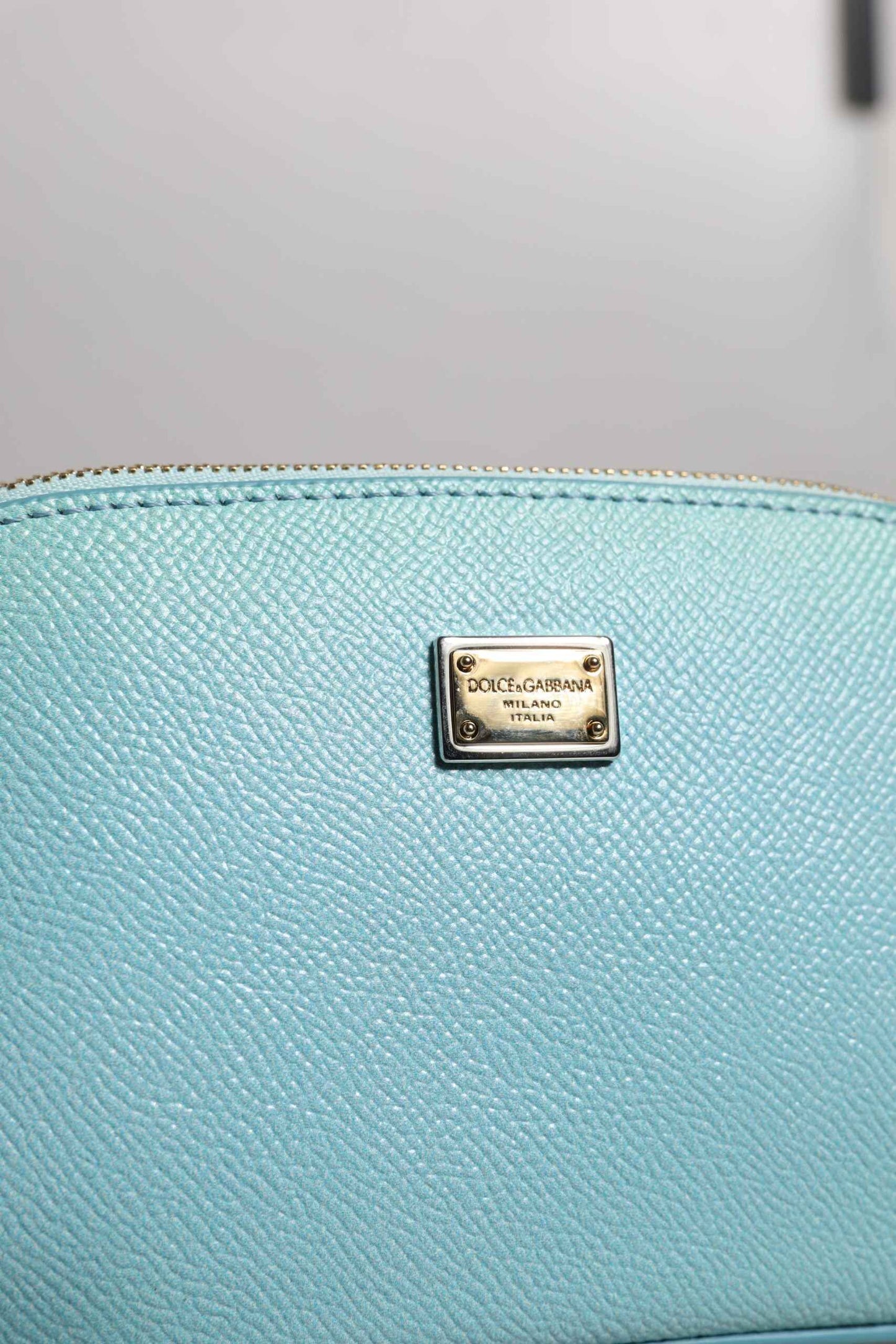 Dolce Gabbana Clutch Pouch Borse Lederen Lichtblauw 19 cm by Dolce & Gabbana